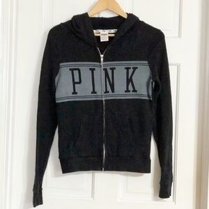 Victoria’s Secret Pink Zip Up Black Hoodie